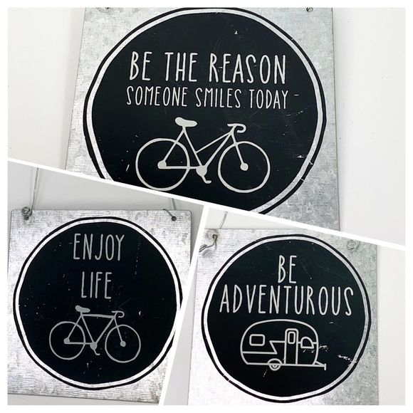 Galvanized Metal Hanging Plaque Sign Adventurous - Picture 7 of 7